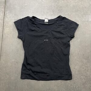 Nike Shirt Womens Large Black Performance Training Short Sleeve NikeFIT